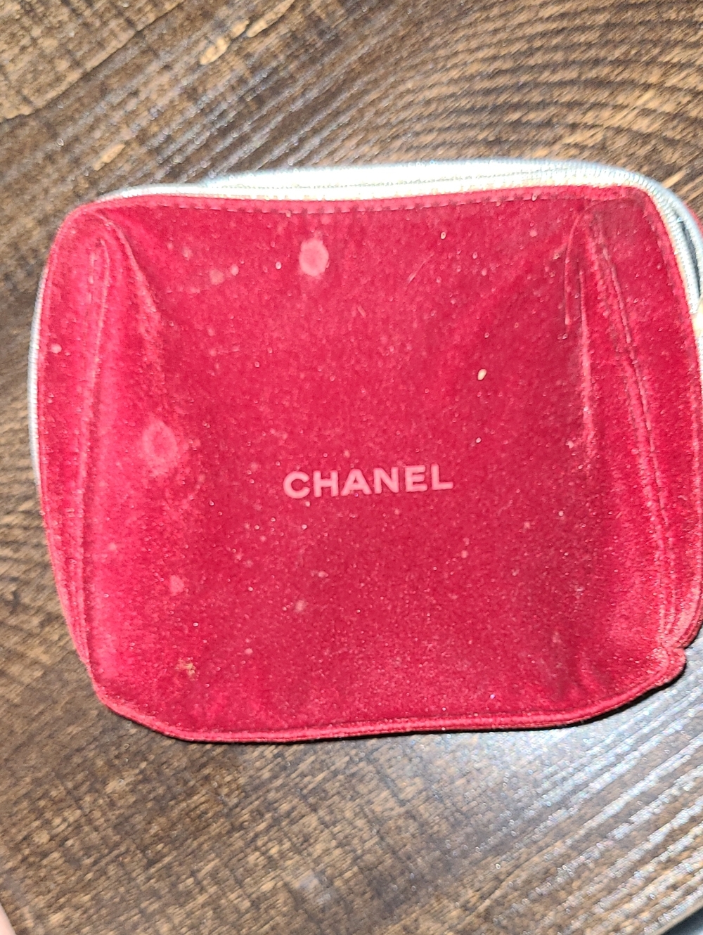 CHANEL Velvet Pouch in Deep Red Cosmetics